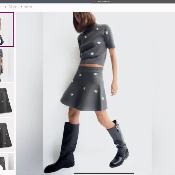 Zara Jewel Knit Skater Skirt - Picture 1 of 6
